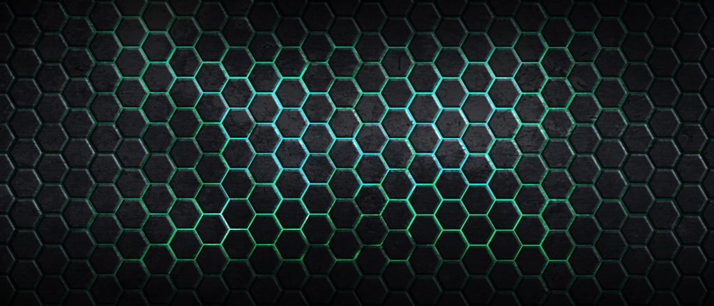 Hexagons with green lights