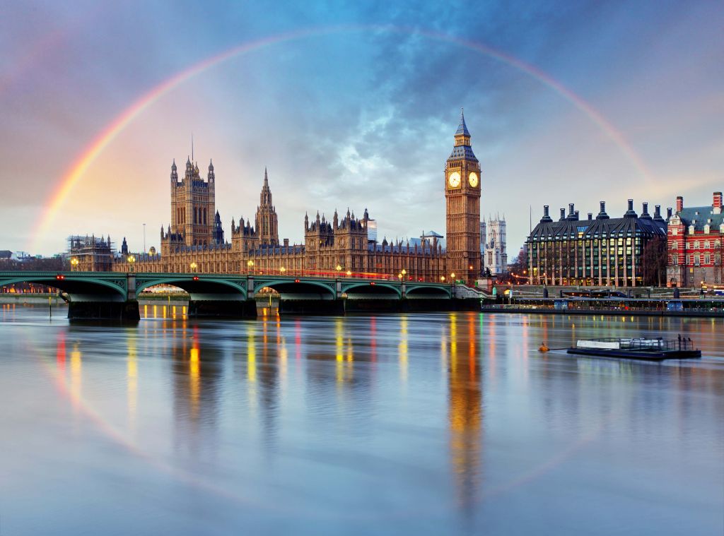 Rainbow over London