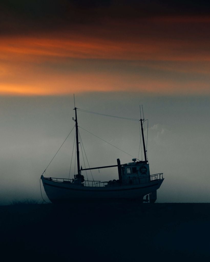 Boat during sunset