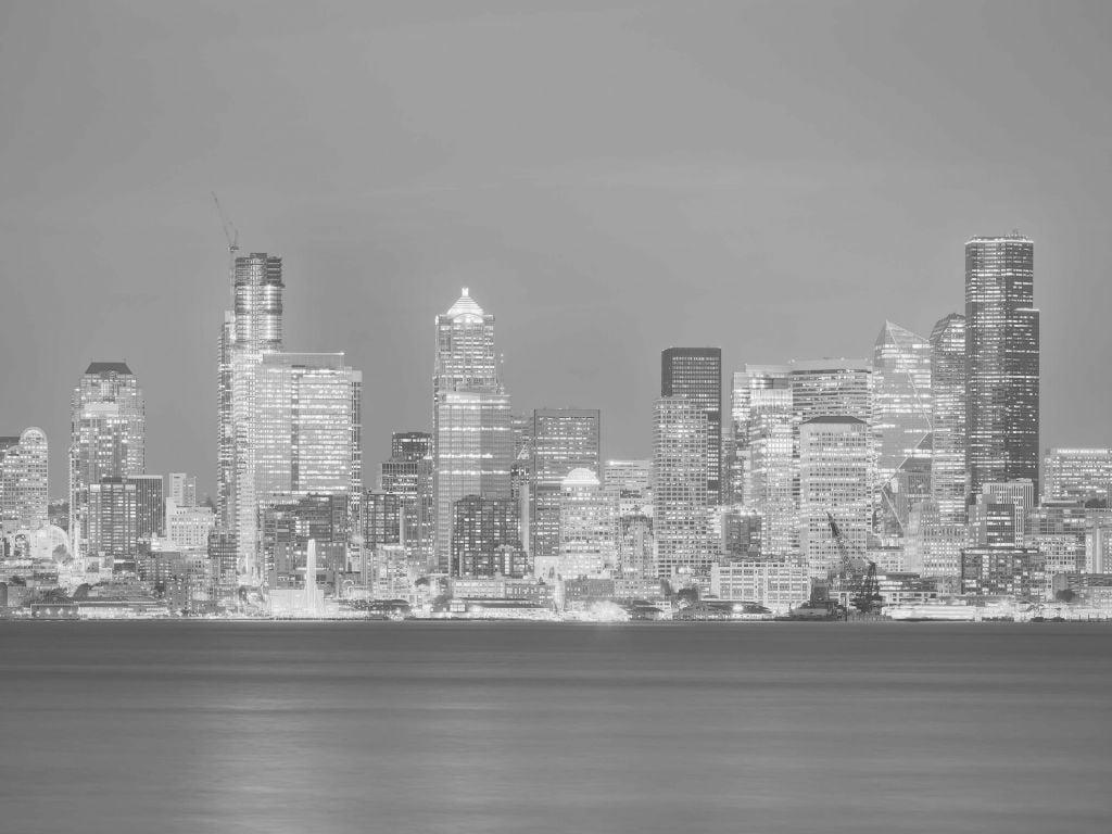 Skyline Seattle in black and white