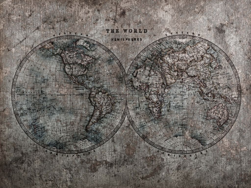 World map with grey shades