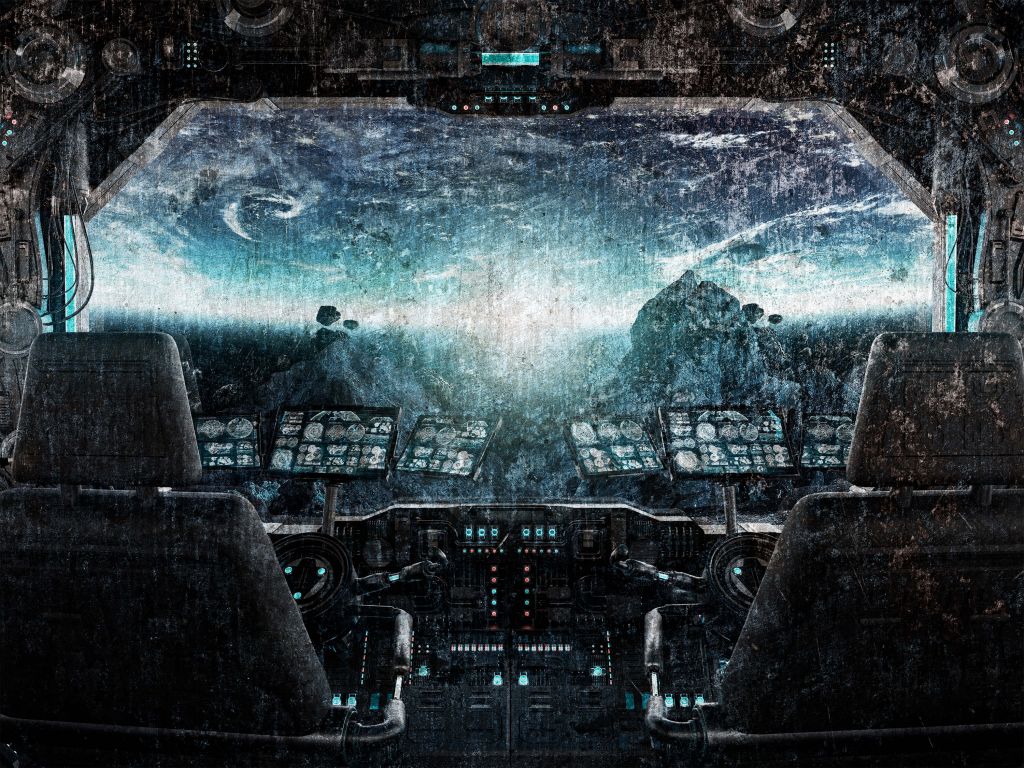 Cockpit of a spaceship