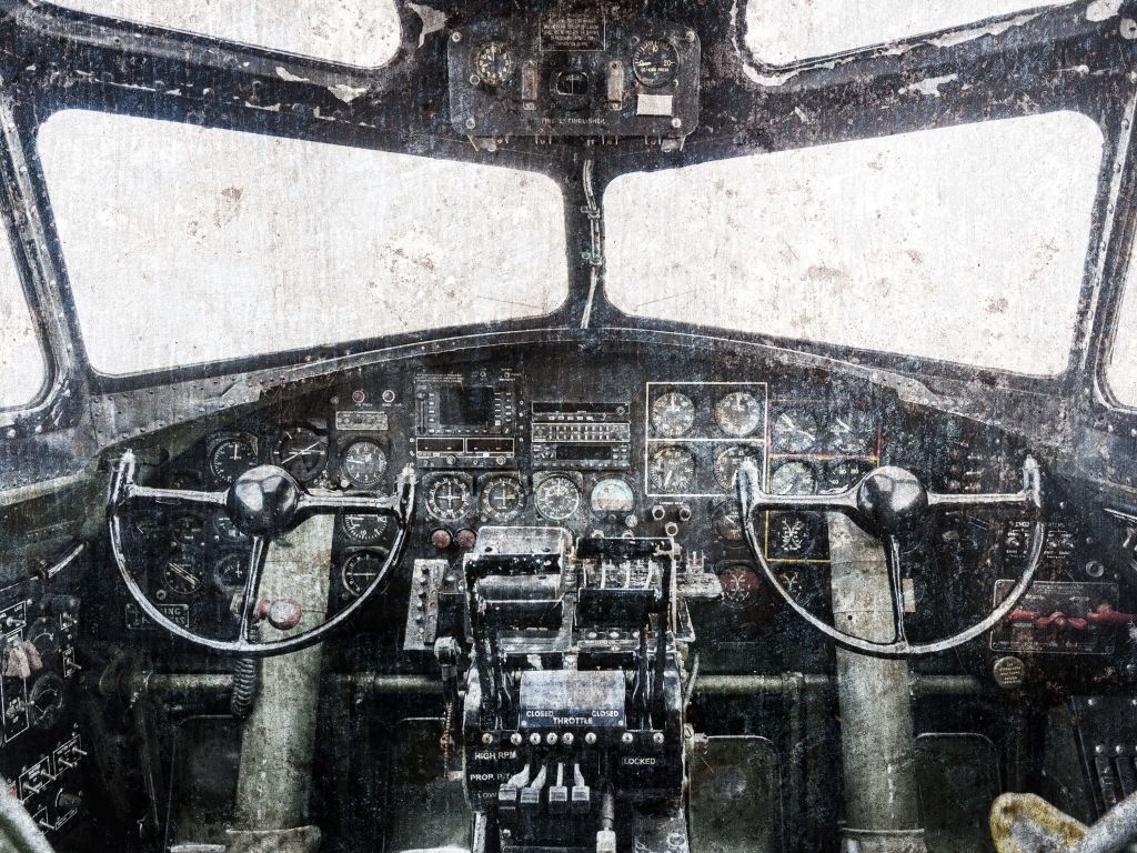 Vintage aircraft cockpit