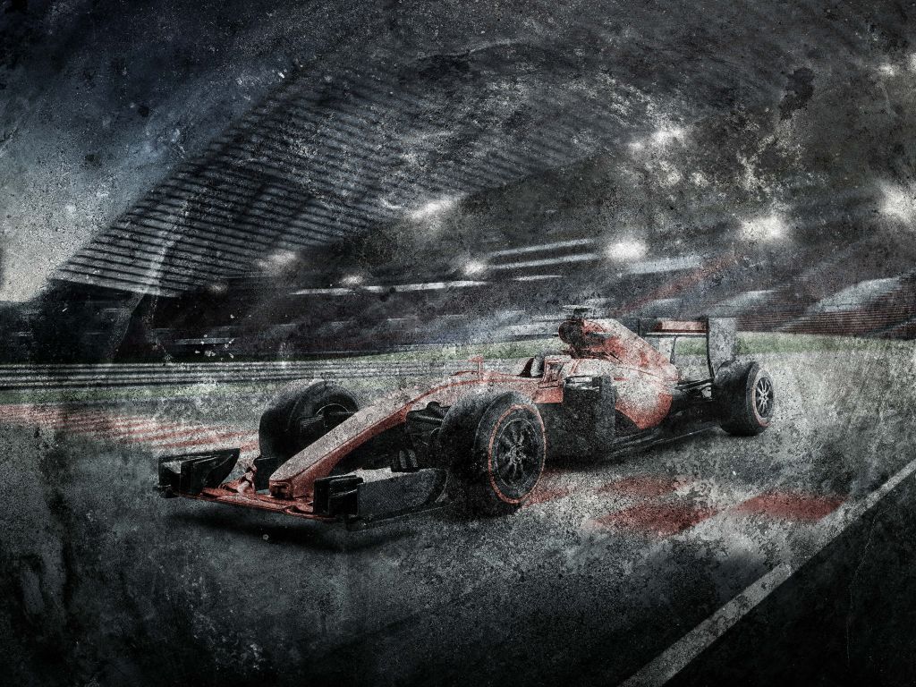 Race car in stadium