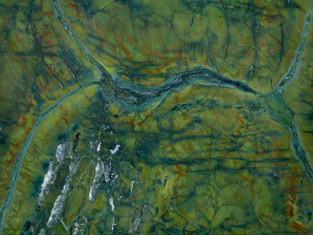 Green coloured marble