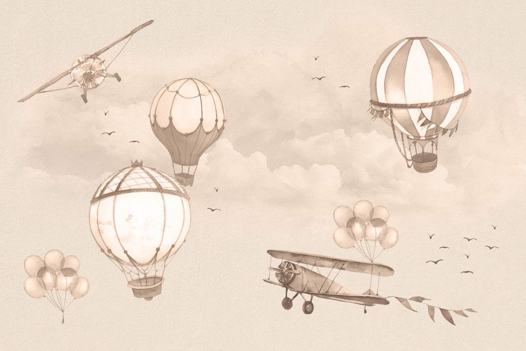 Sky Balloons in taupe