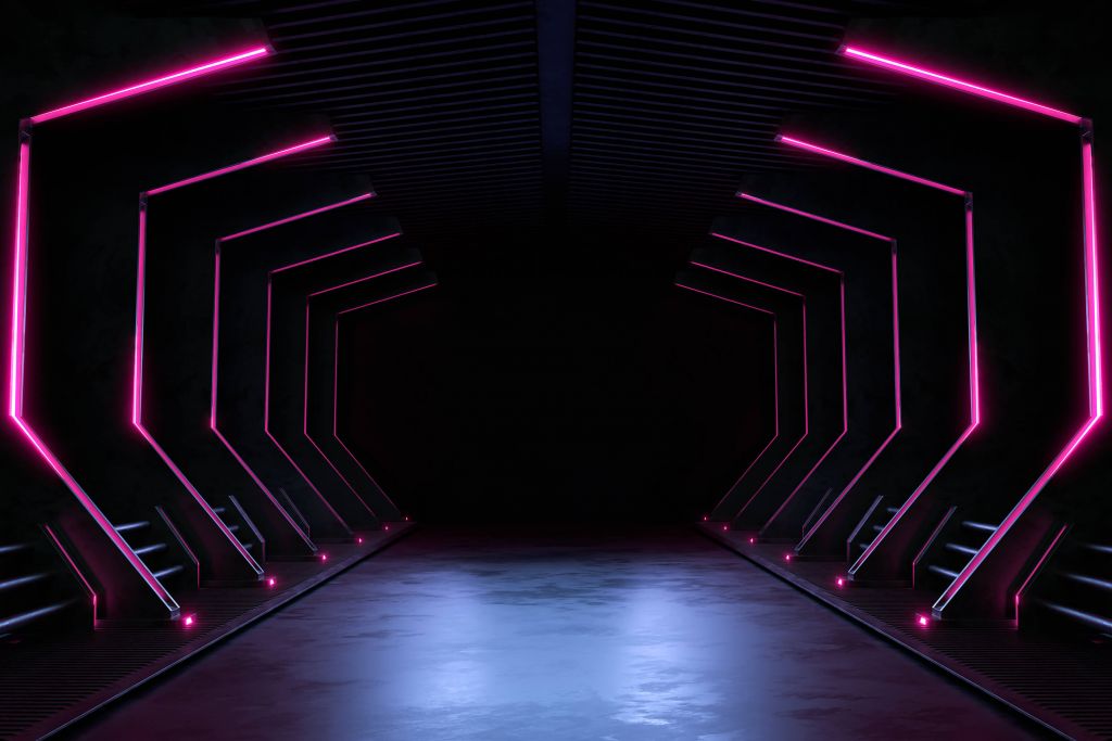 Luminous 3D hallway