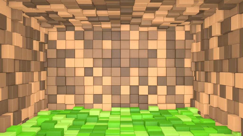 3D Minecraft landscape