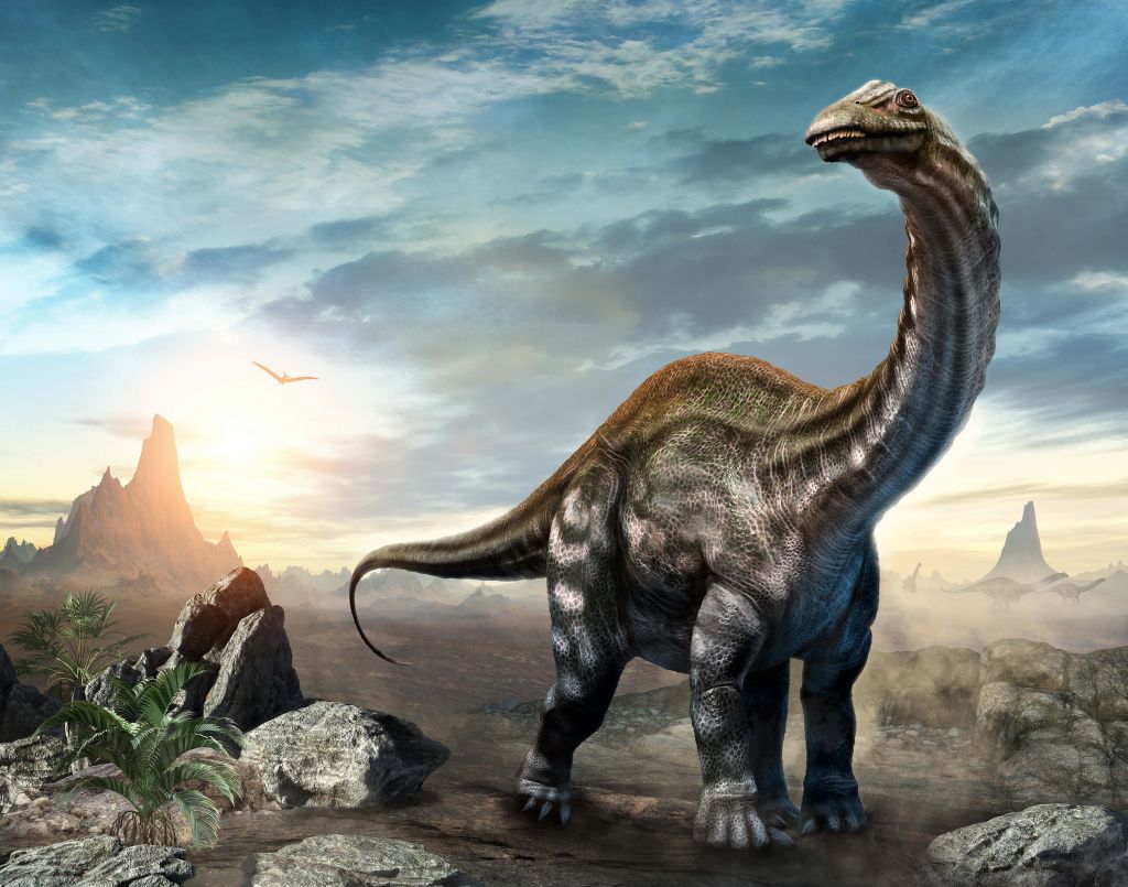 Apatosaurus in the mountains