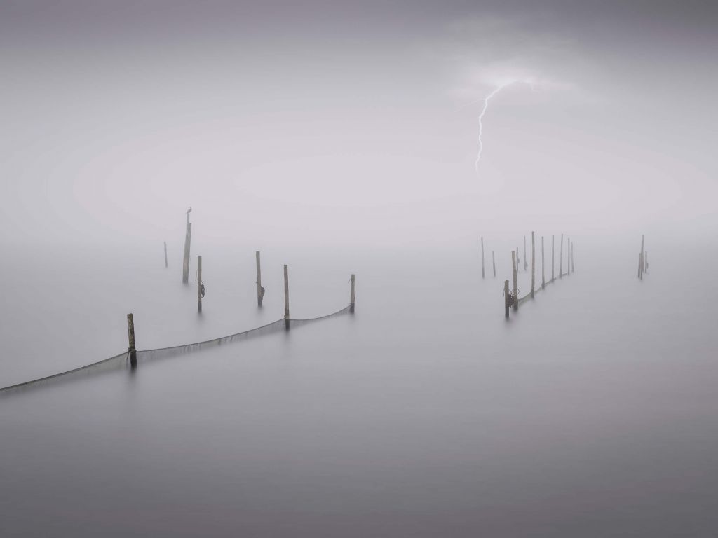 Fishing Nets with Fog and Thunderstorm