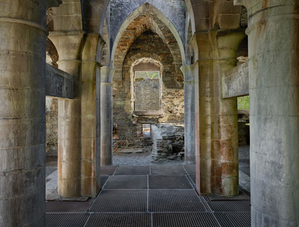 Abandoned building with arches