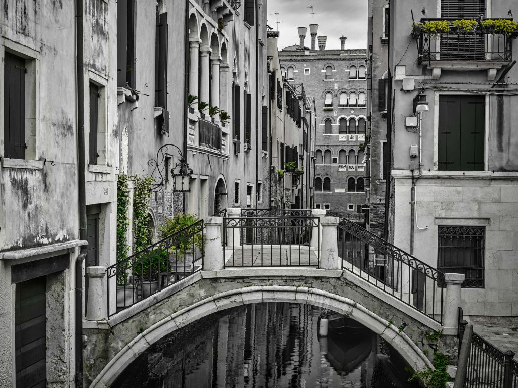 Canal with small bridge