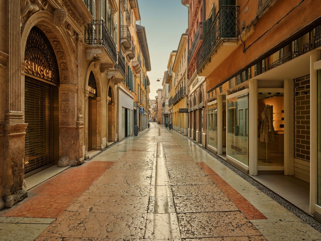 Shopping street in Italy