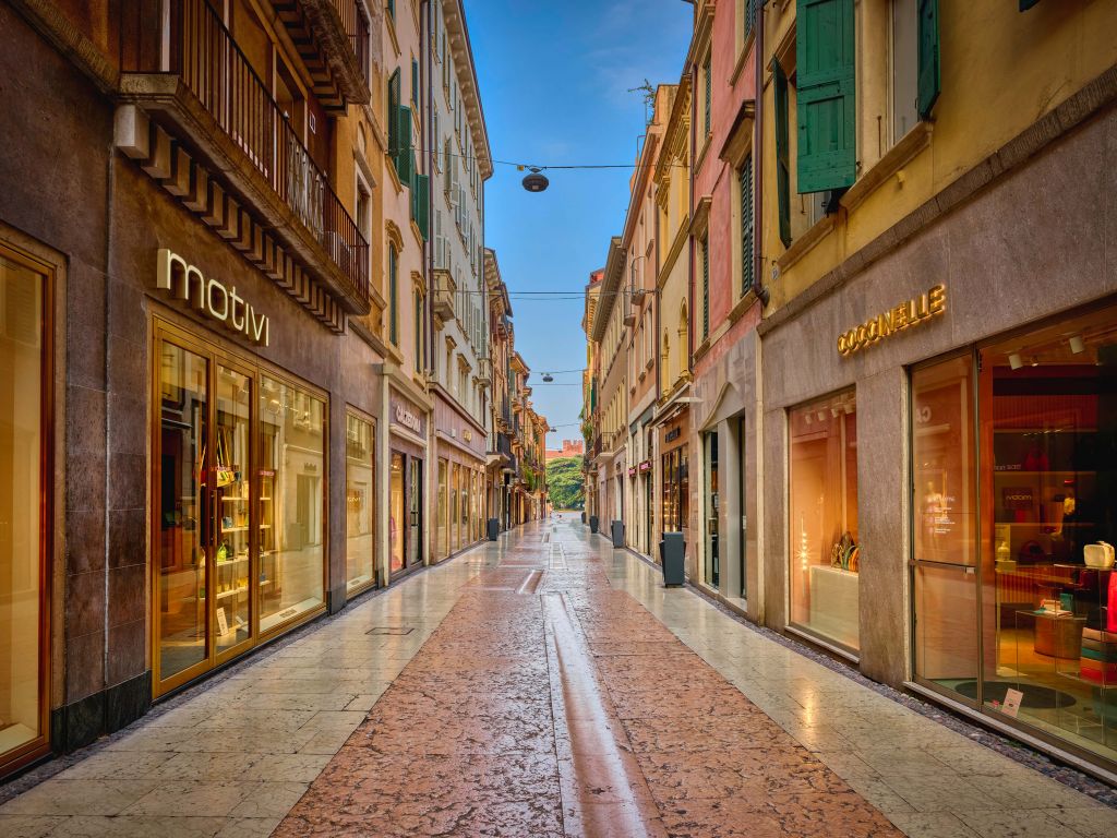 Shopping street early morning