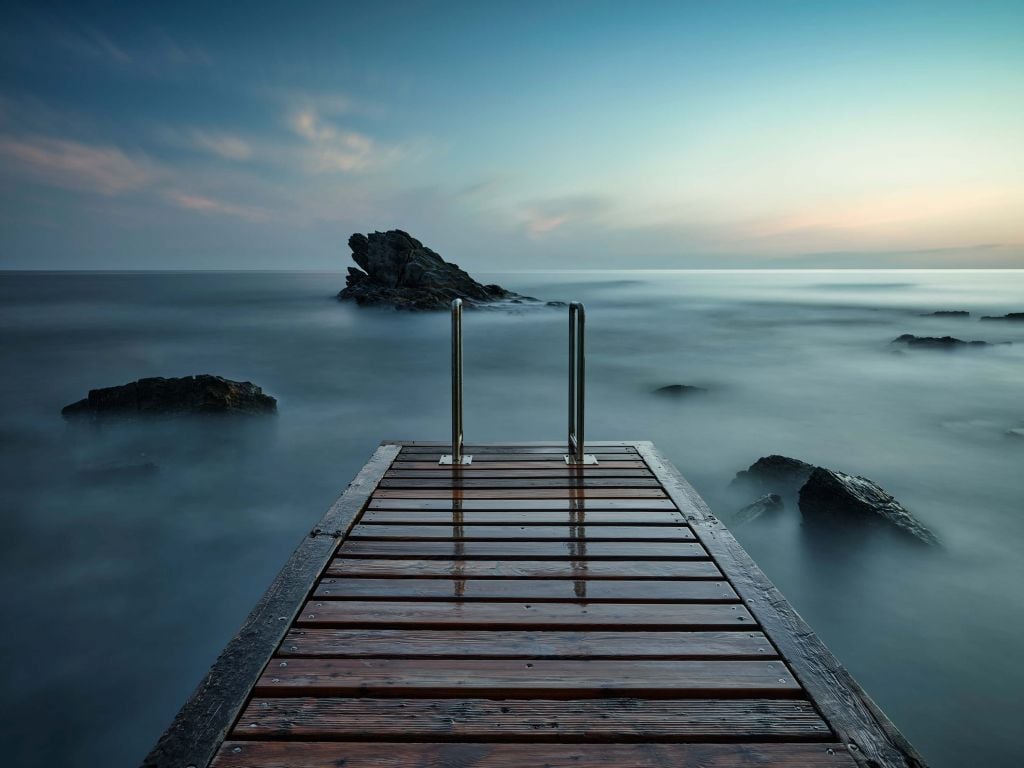 Wooden jetty at the coast