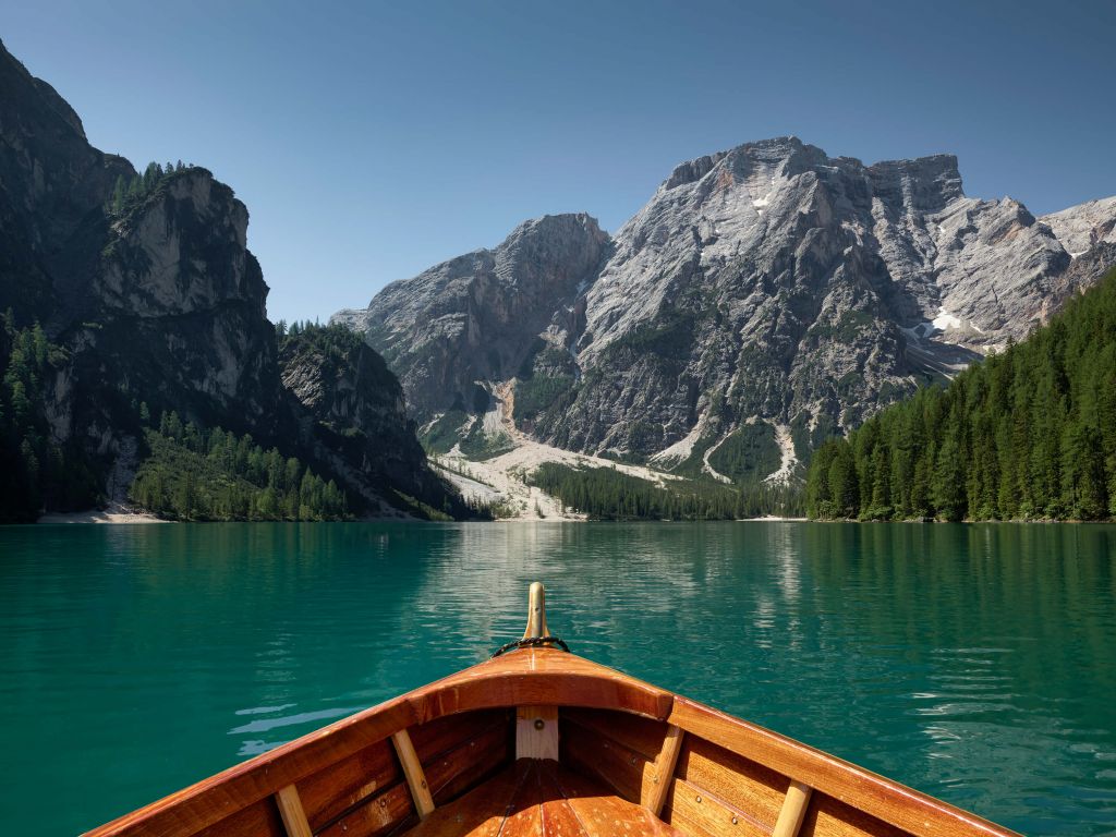Lago di Braies from a boat