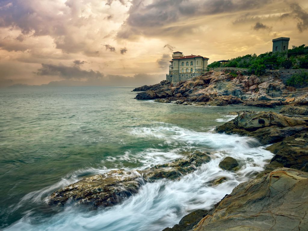 Old castle on the coast