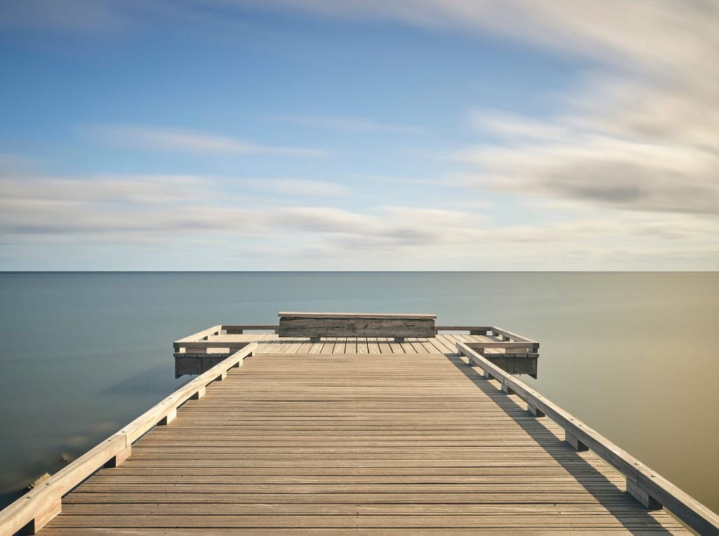 Long wooden jetty