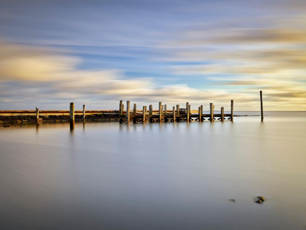 Long jetty by the sea