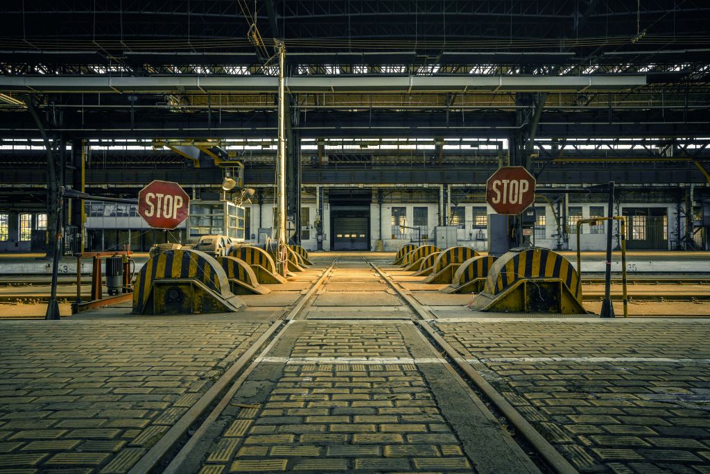 Abandoned industrial hall