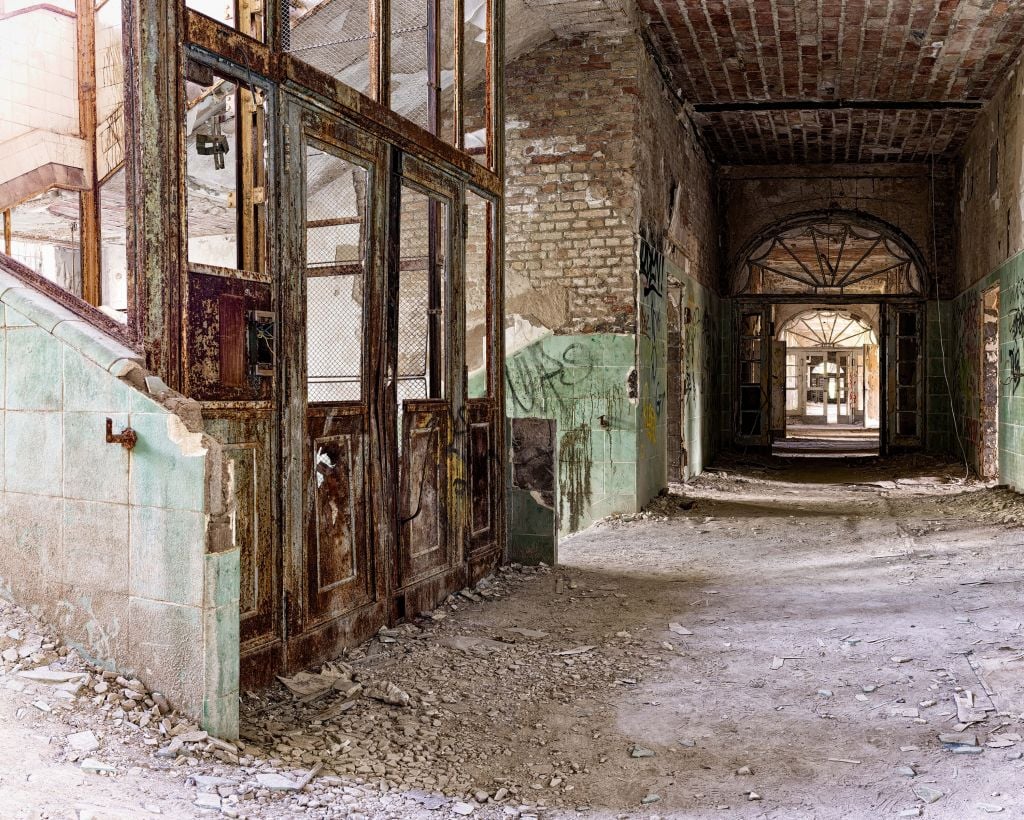 Stairwell in abandoned building