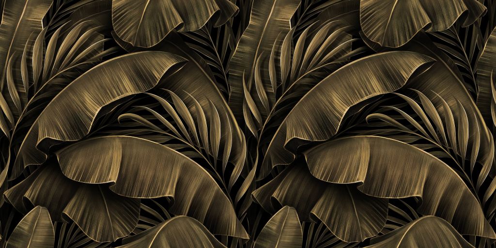 Banana and palm leaves