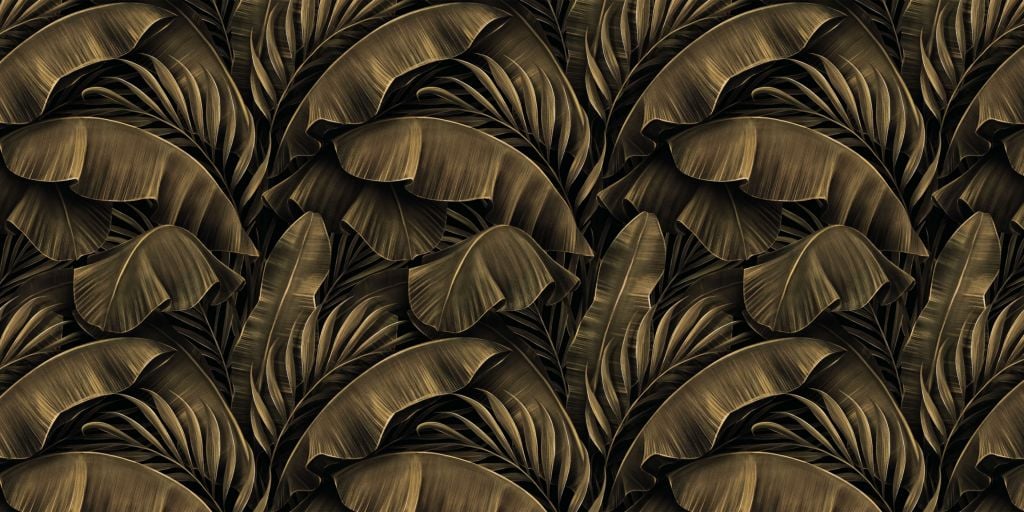 Banana and palm leaves