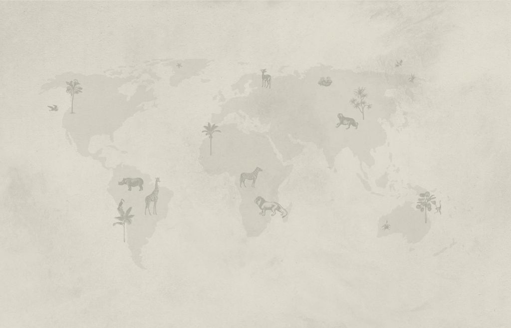 World map sketch green