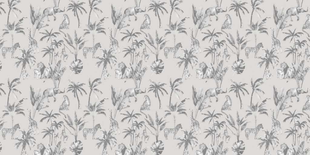 Animal jungle pattern gray