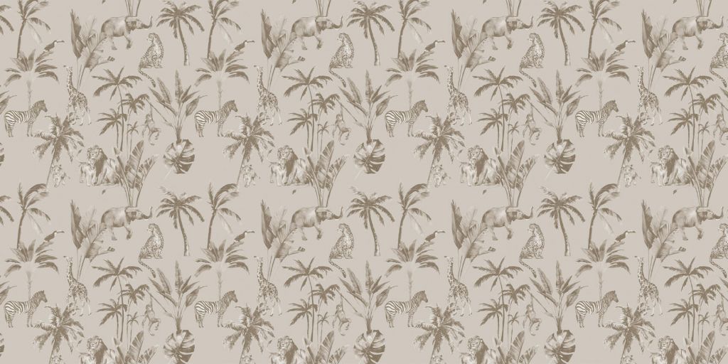 Animal jungle pattern taupe