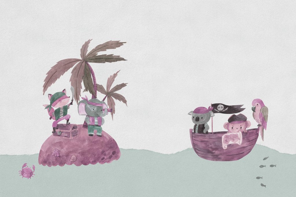 Pirates at sea purple