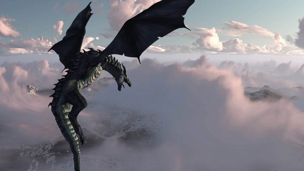 Dragon above the clouds