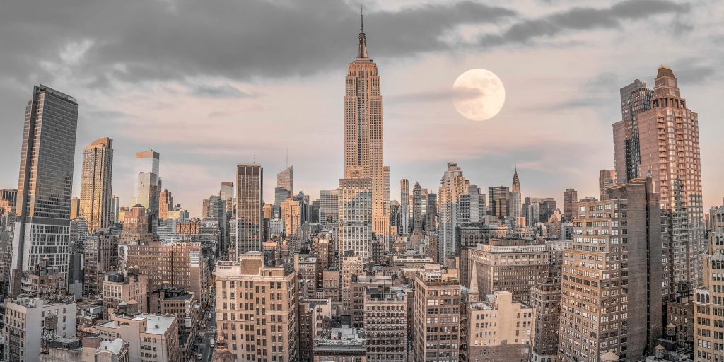 Empire State Building with skyline