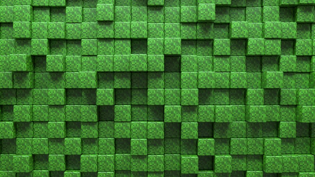 3D Minecraft grass