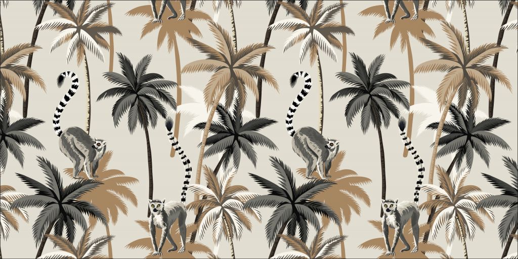 Ring-tailed lemurs in the trees
