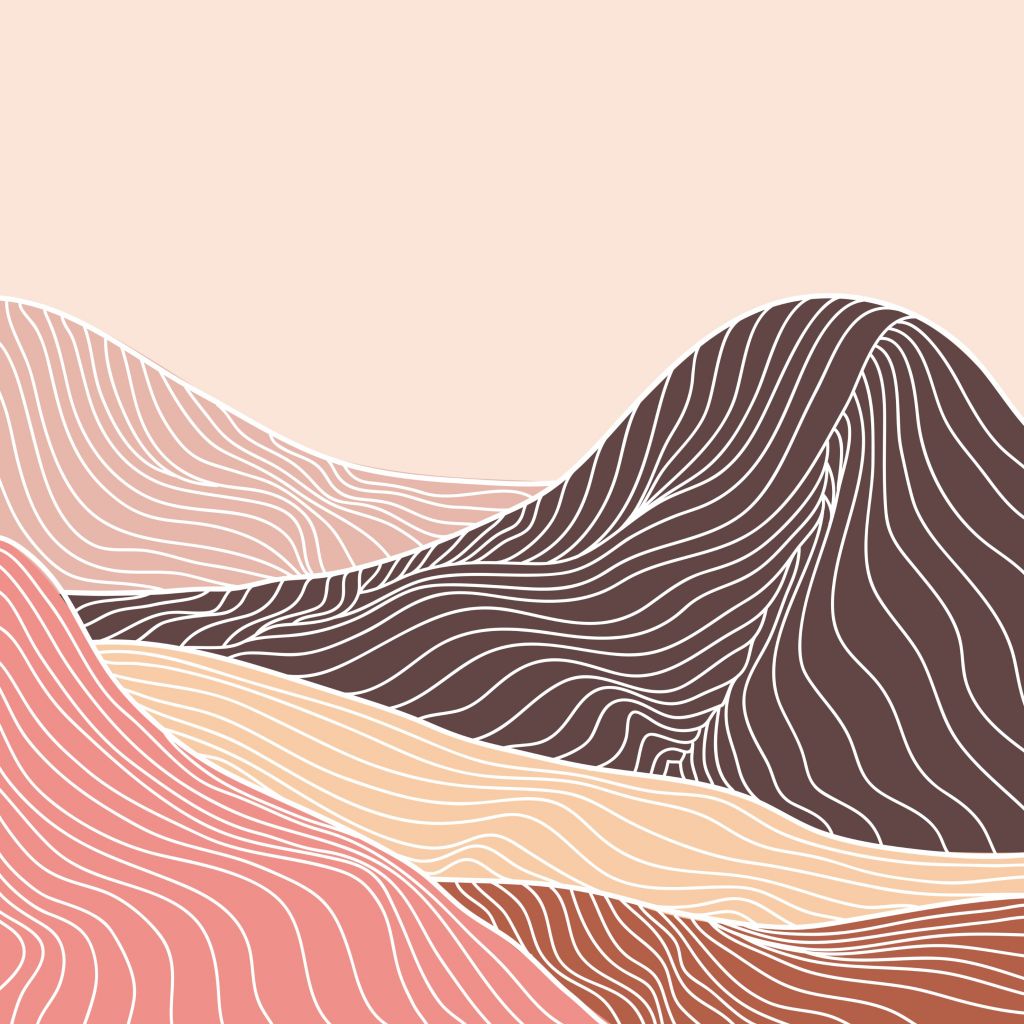 Colored lineart mountains