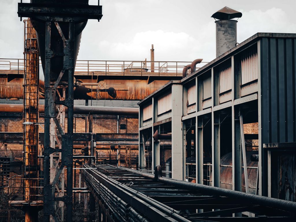 Rails at old a factory