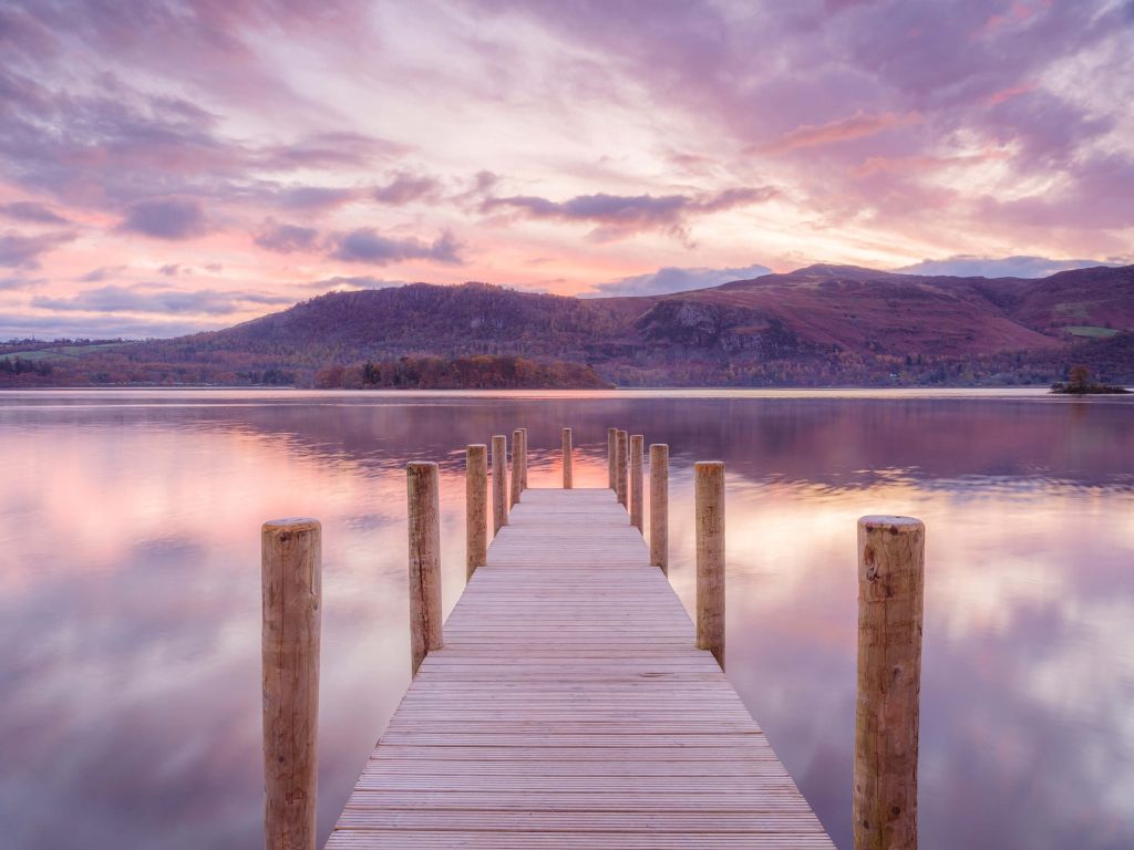 Wooden jetty at sunset