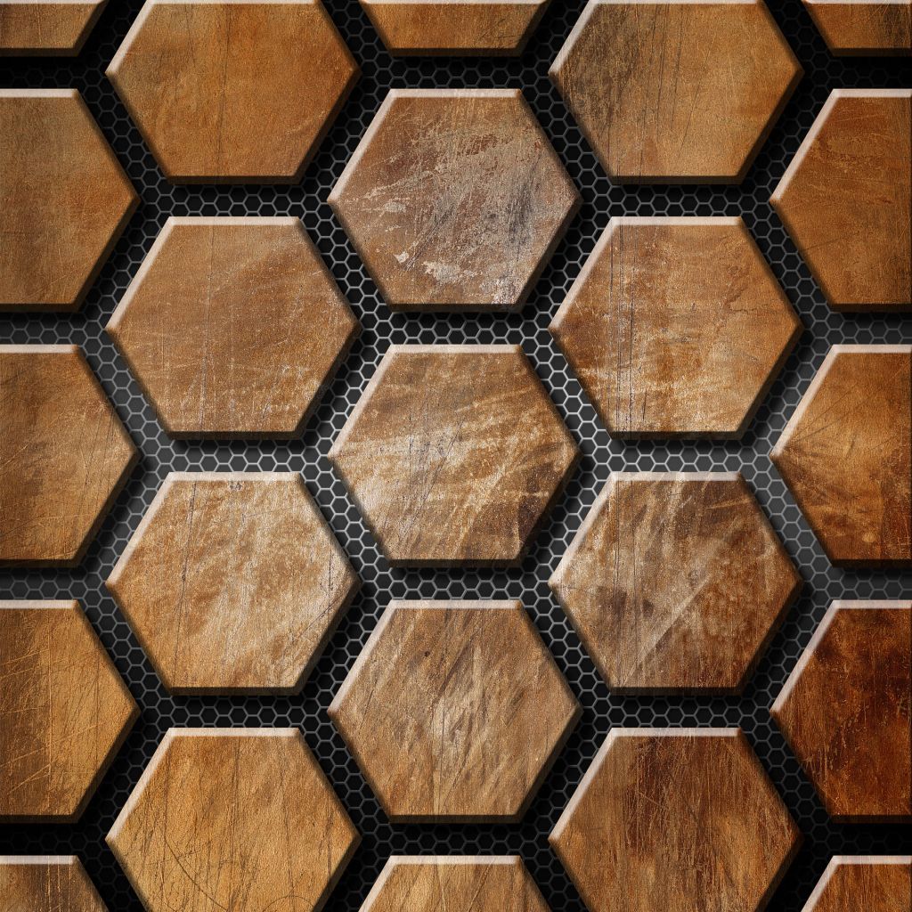 Brown hexagons