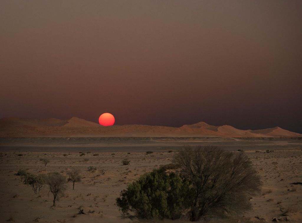 Donkere zonsondergang