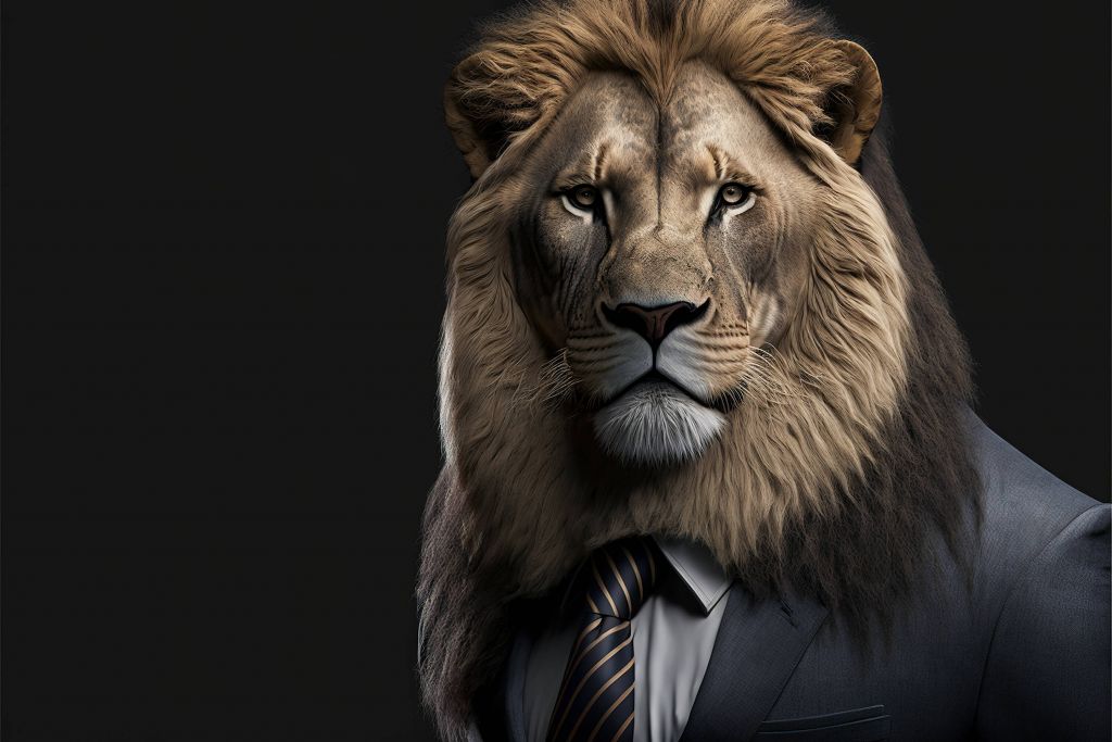 Lion in suit