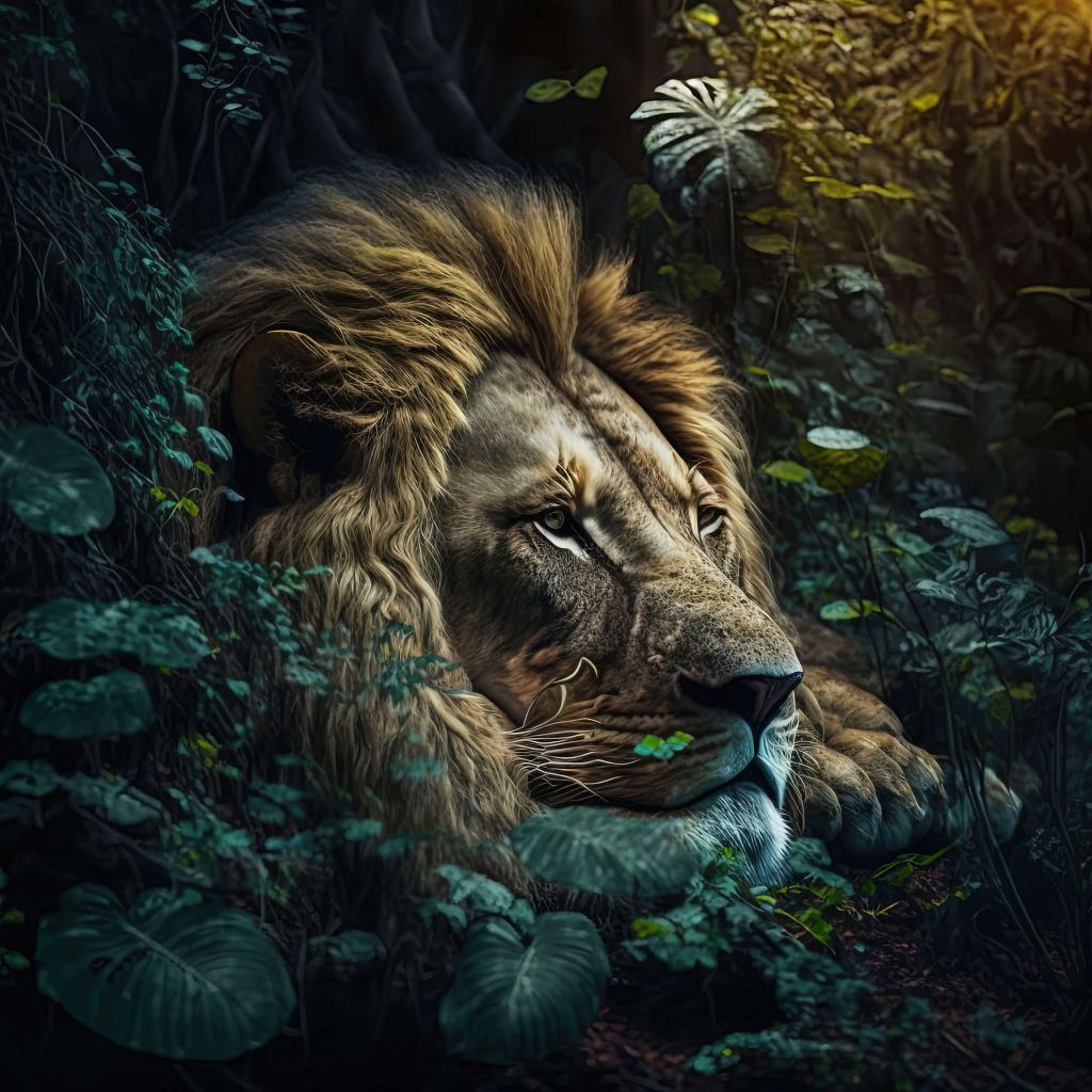 King lion in the jungle