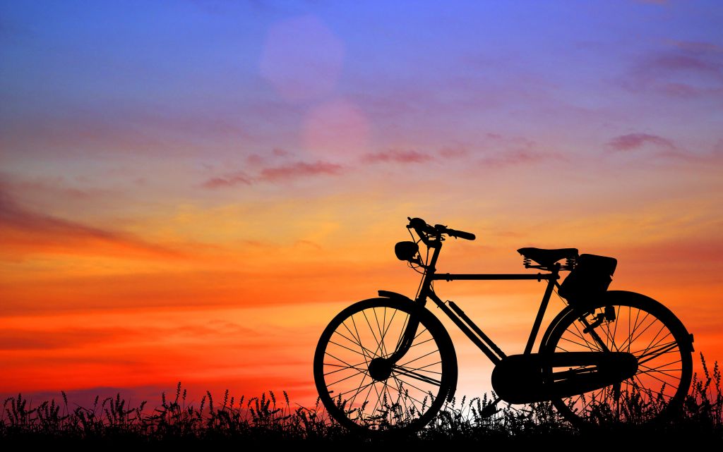 Vintage bike at sunset