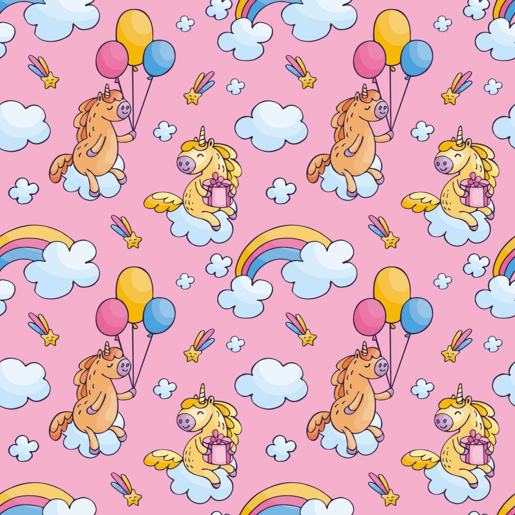Unicorns with balloons