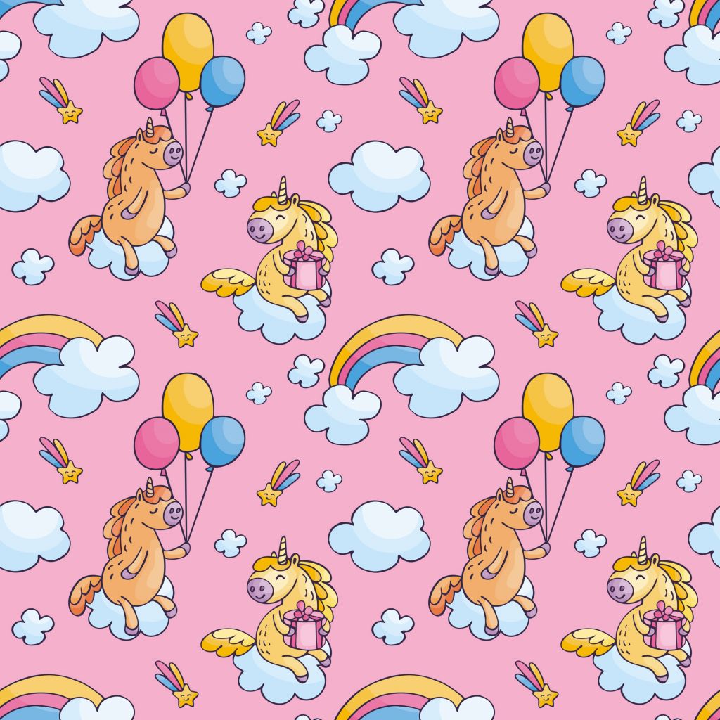 Unicorns with balloons