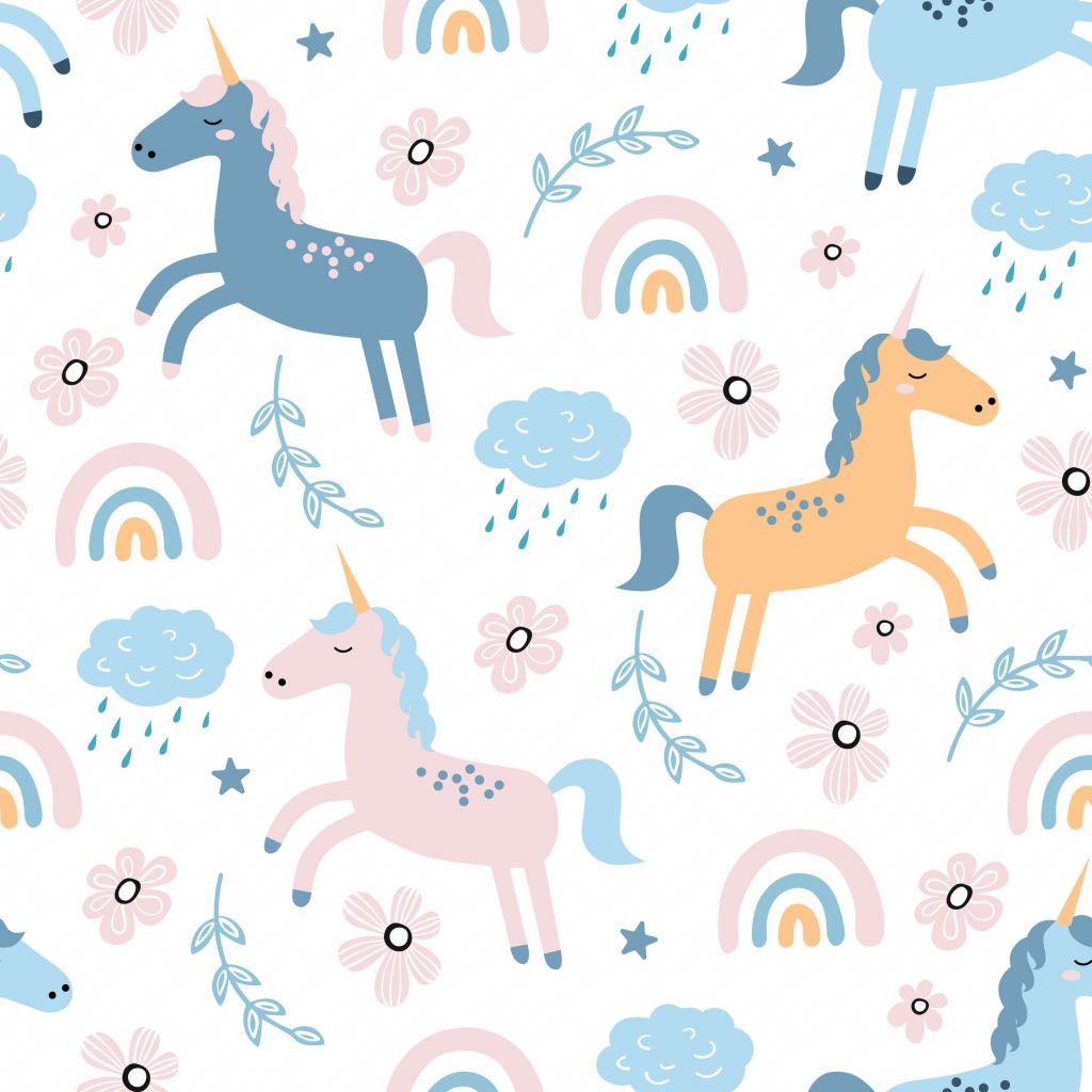 Unicorn with rainbow