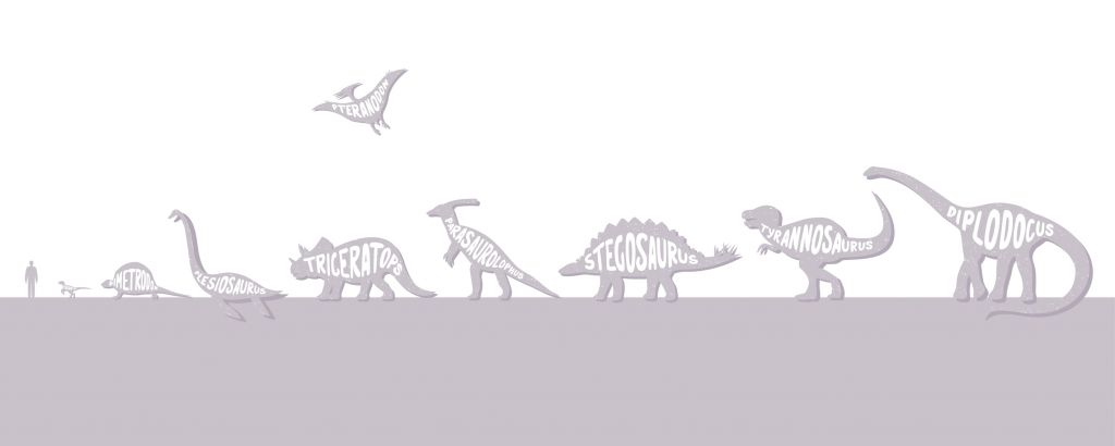 Dinos with text in pink