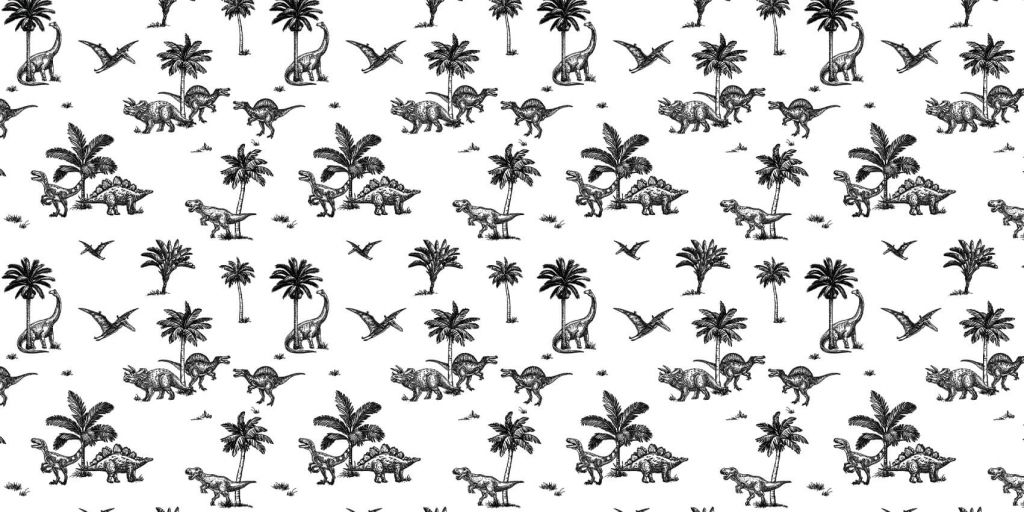 Dino pattern in black and white