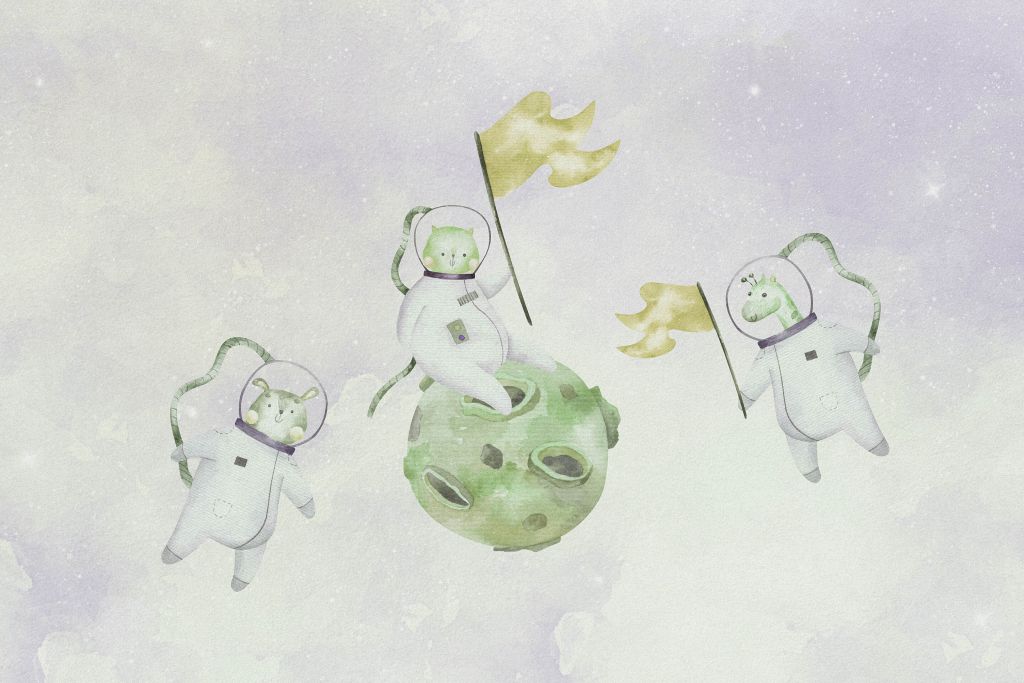 Giraffe in space green