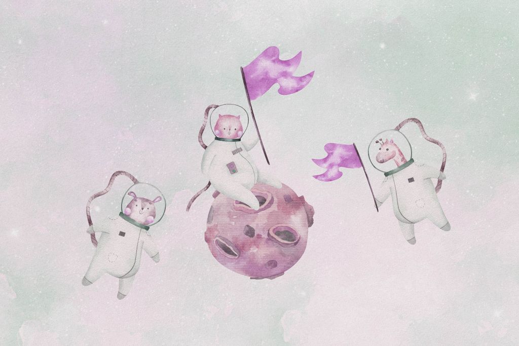 Giraffe in space purple